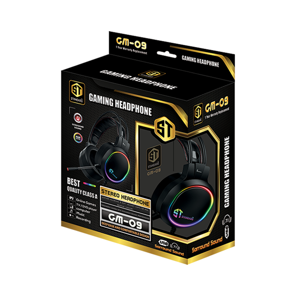 Standard GM-09 Wired RGB Gaming Headphone (USB 7.1)