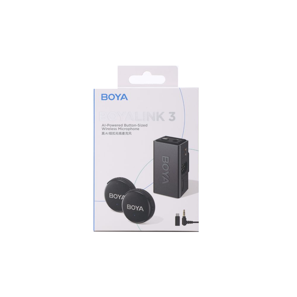 Boya Boyalink 3-03 (Lightning + Type-C + 3.5mm) Dual Channel Wireless Microphone With Charging Case