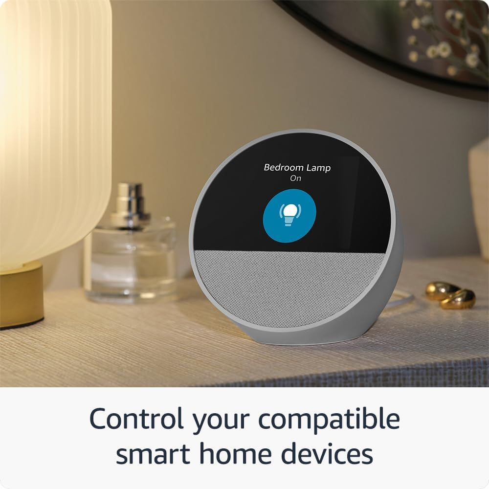 Amazon Echo Spot Smart Speaker & Alarm With Alexa - Black