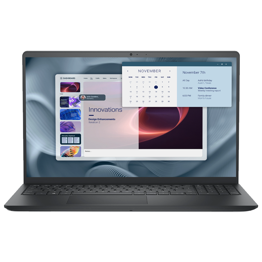 Dell Pro 15 Essential PV15250 Laptop (Intel Core 3/100U - 8GB DDR5 - 512GB M.2 NVMe - Intel UHD Graphics - 15.6 Inch FHD 120Hz) - Carbon Black