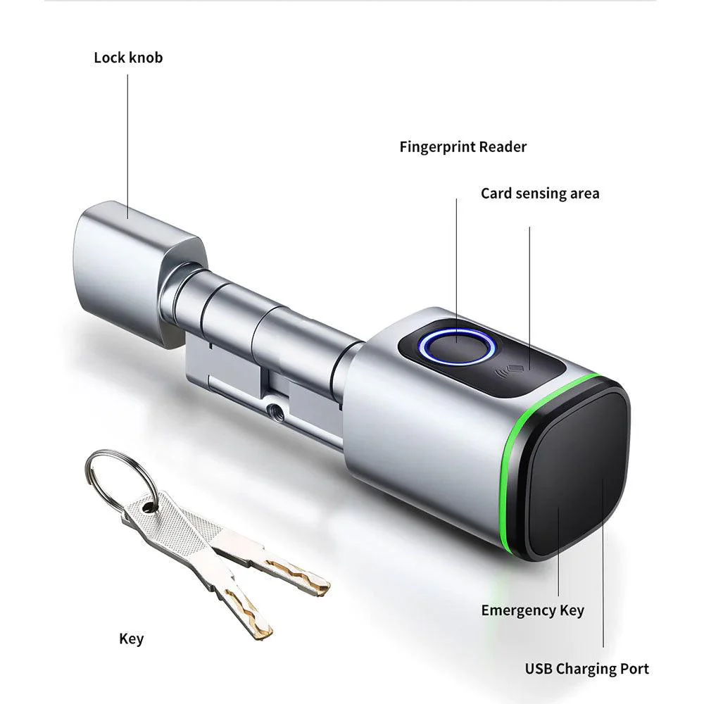Elite Sec Source Keyless Smart Cylinder Door Lock EL200 - Black