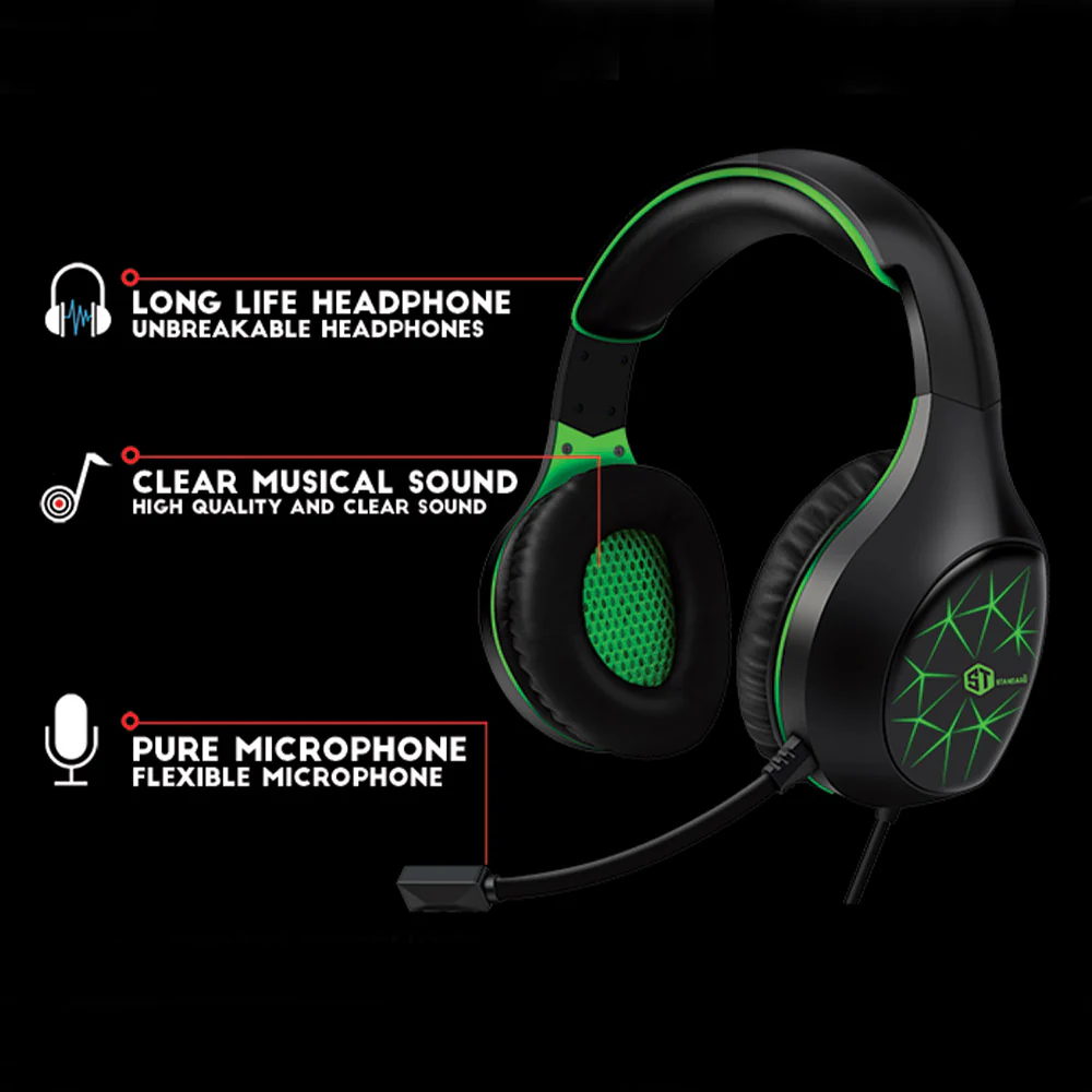 Standard GM-2100ENC Wired Headphone With Noise-Cancelling (USB 7.1)