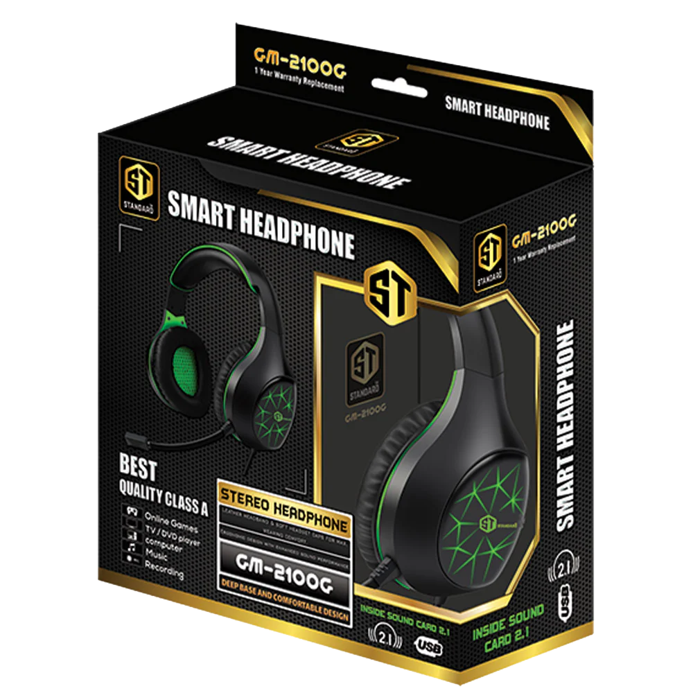 Standard GM-2100ENC Wired Headphone With Noise-Cancelling (USB 7.1)