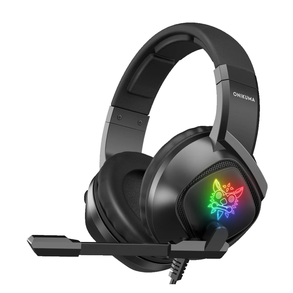 Onikuma K19 RGB Wired Gaming Headphone (One Socket 3.5mm With Converter + USB) - Black