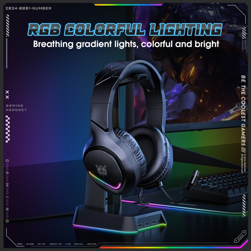Onikuma X31 RGB Wired Gaming Headphone (One Socket 3.5mm With Converter + USB)