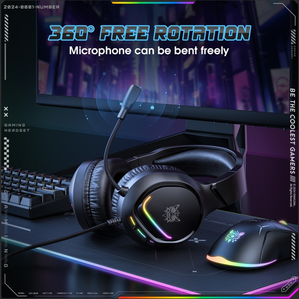 Onikuma X31 RGB Wired Gaming Headphone (One Socket 3.5mm With Converter + USB)