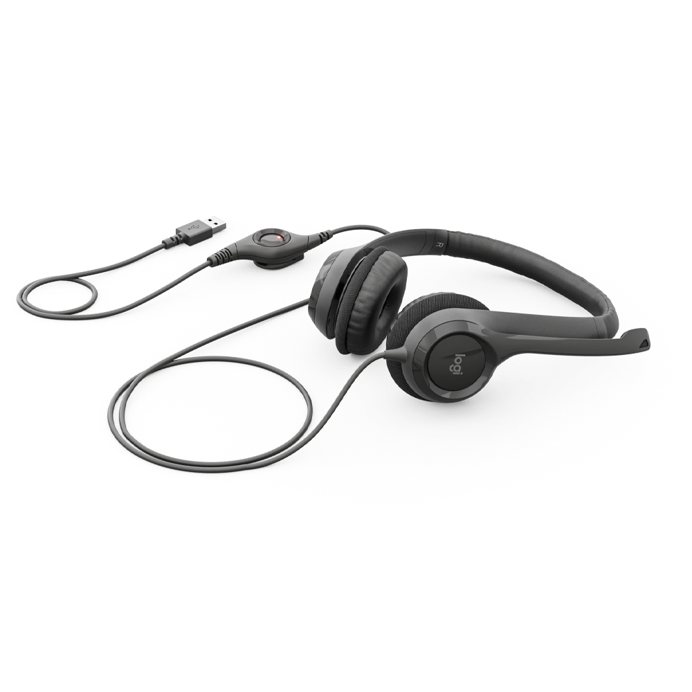 Logitech H390 Wired Headphone (USB) - Black