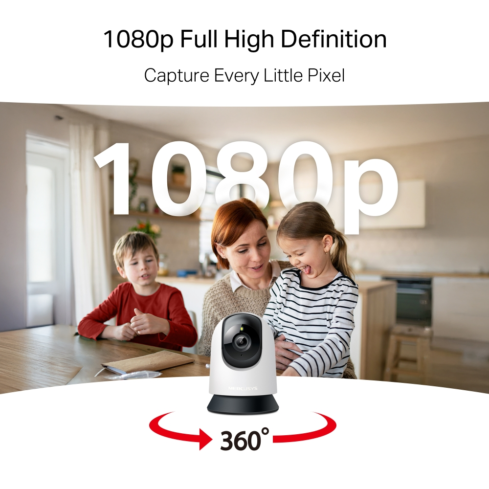 Mercusys MC200 Pan/Tilt 2MP 4mm Home Security Wi-Fi Camera