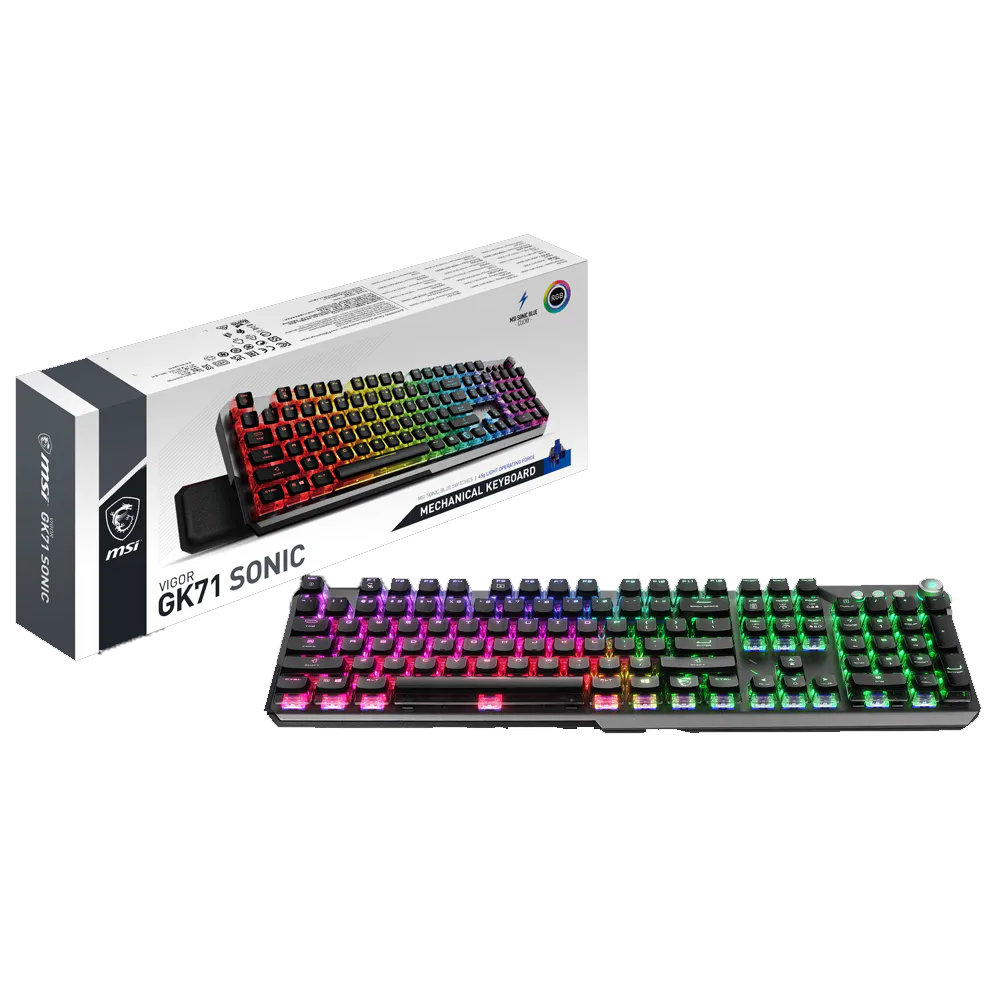 MSI Vigor GK71 Sonic Blue Switch Wired RGB Mechanical Gaming Keyboard