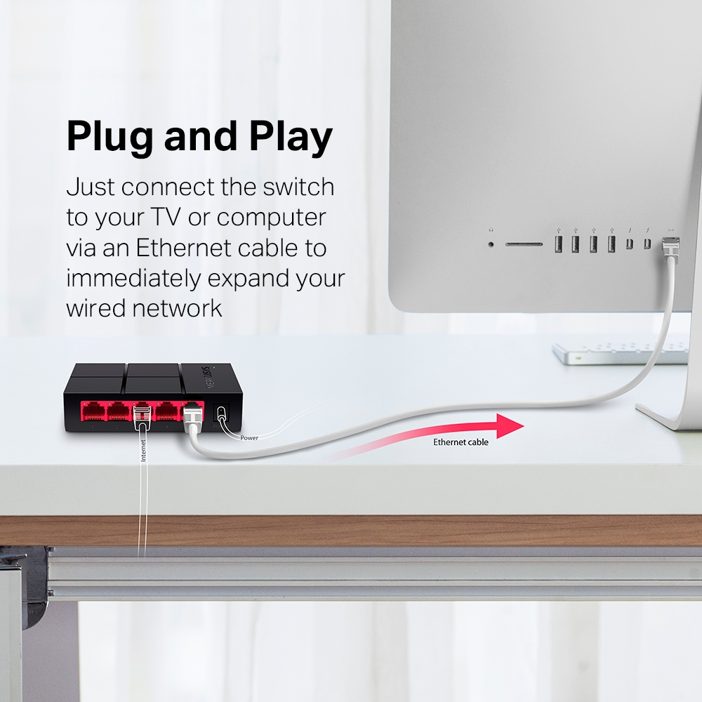 Mercusys MS105G 5-Port 10/100/1000 Gigabit Desktop Switch