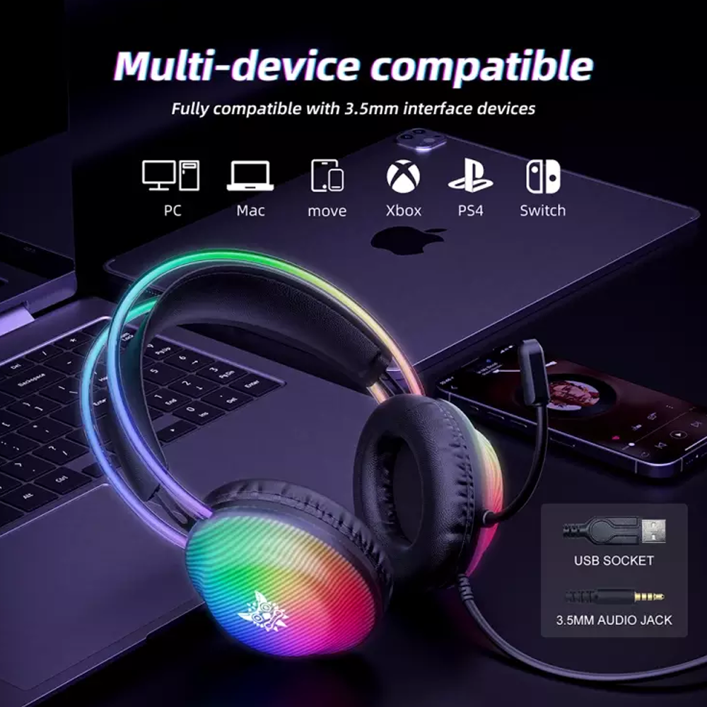 Onikuma X29 RGB Wired Gaming Headphone (USB 2.1 ) - Black