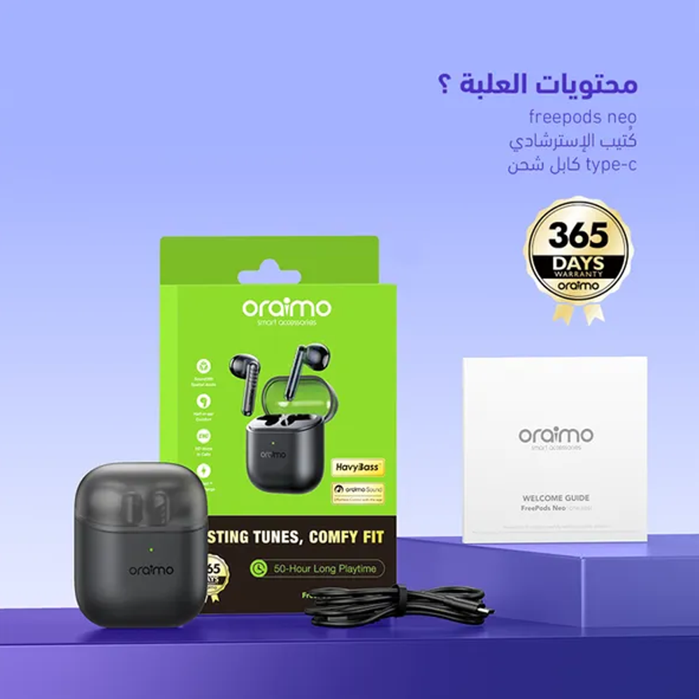 Oraimo FreePods Neo OTW-330S Earbuds - Speed Black