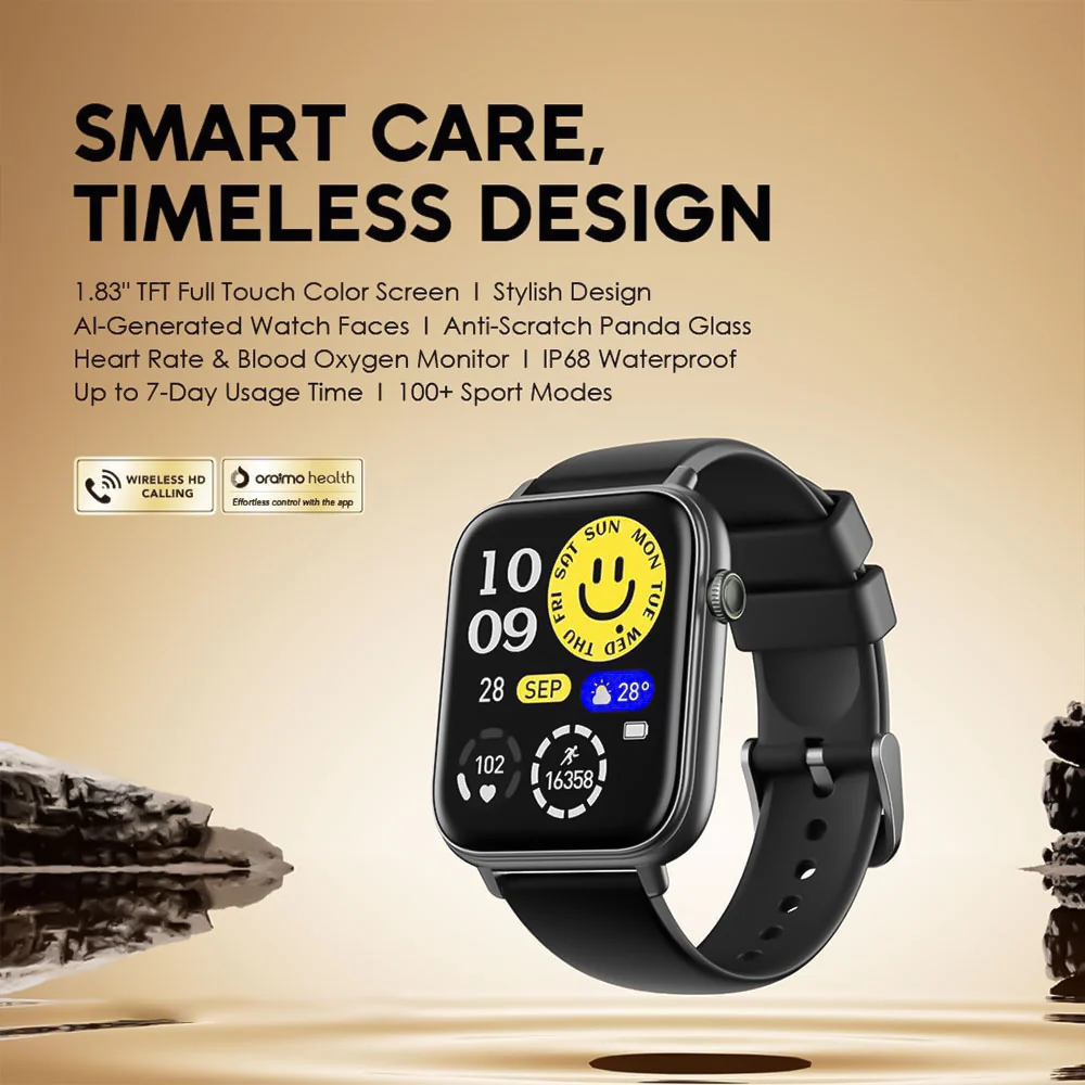 Oraimo Watch 6N OSW-8000N Smart Watch - Black