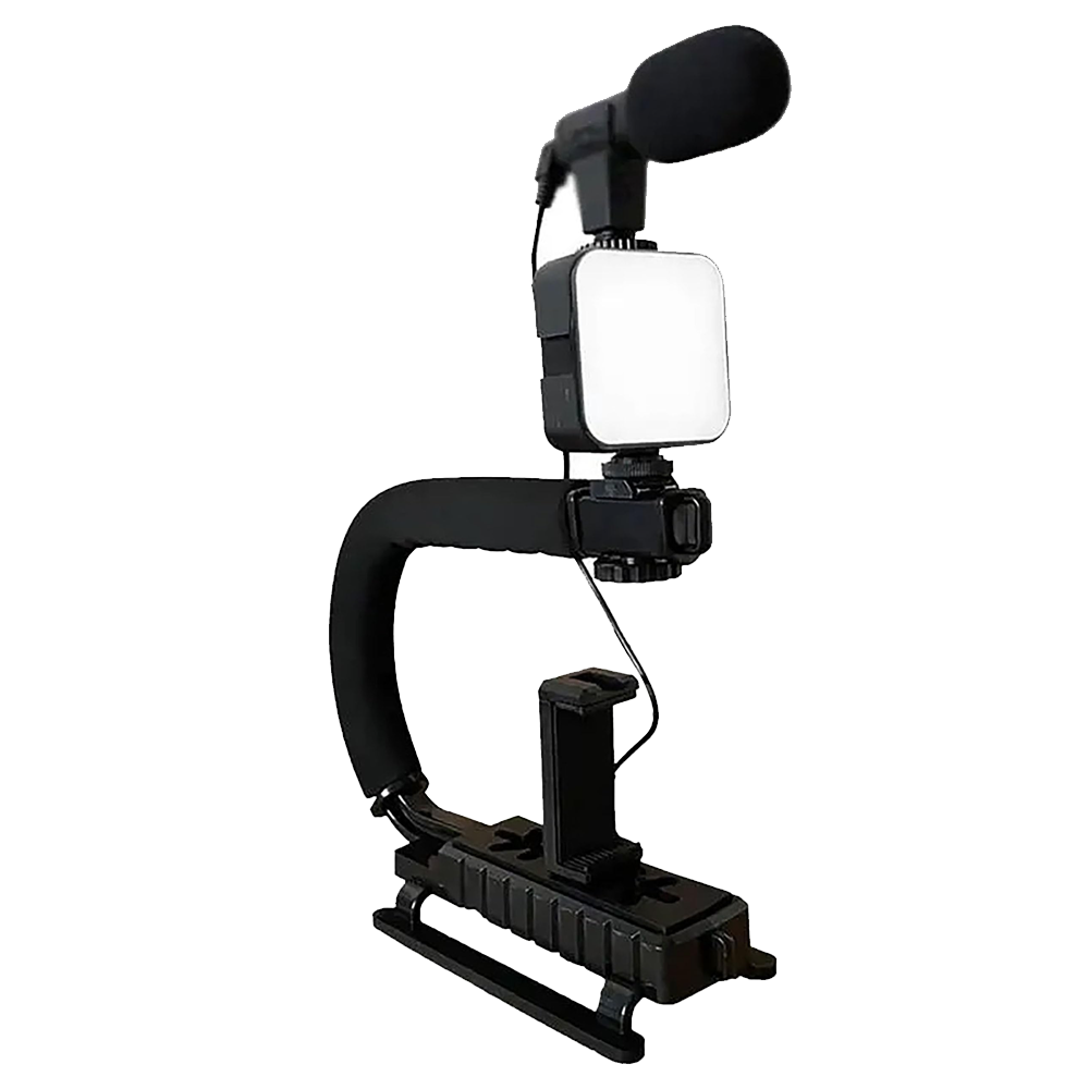 Plokama PK-777 Video Making KIT 5 in 1 (Tripod - LED Light 6.5cm - Microphone - Phone Holder - Remote Control)