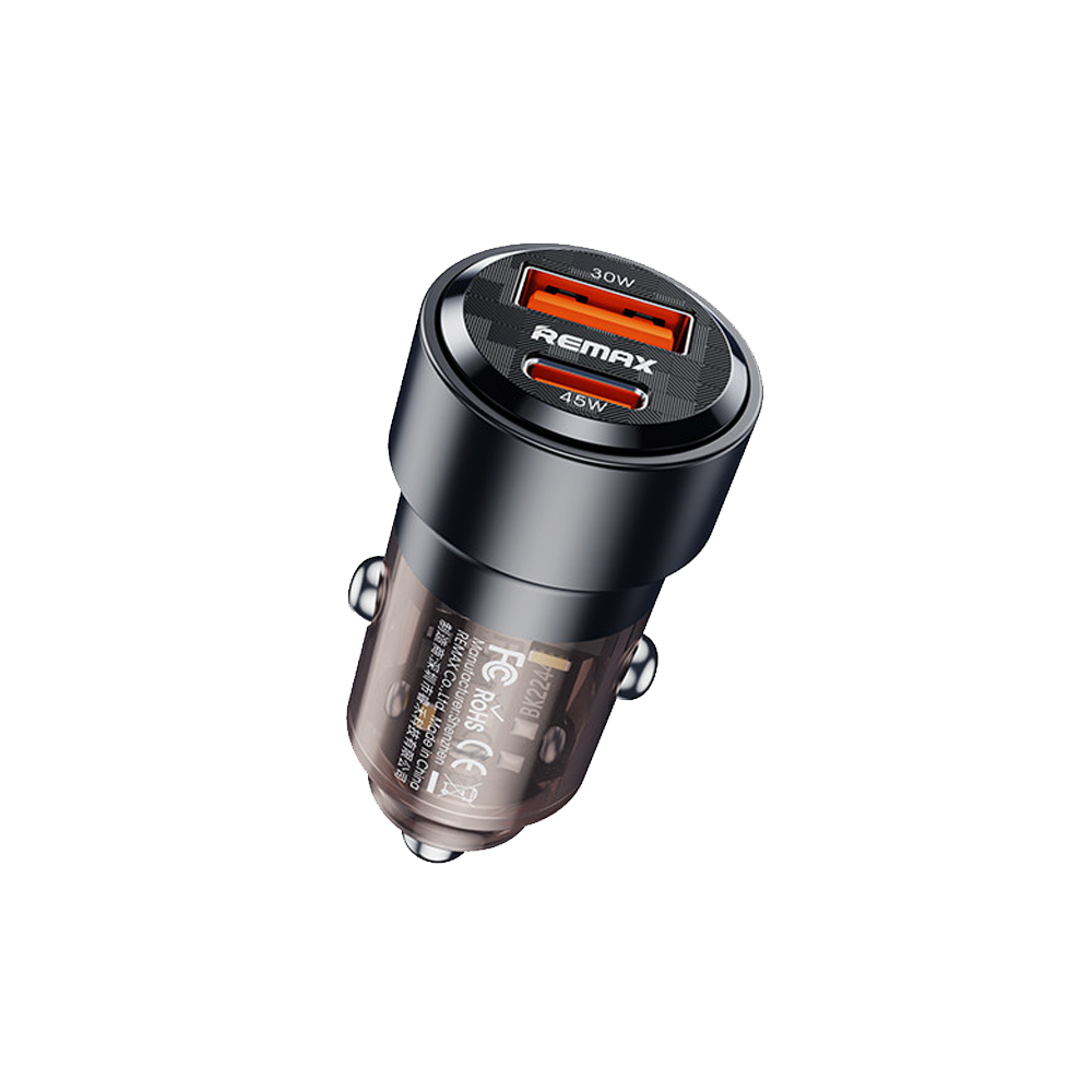 Remax RCC360 75W USB & Type-C Fast Car Charger - Black