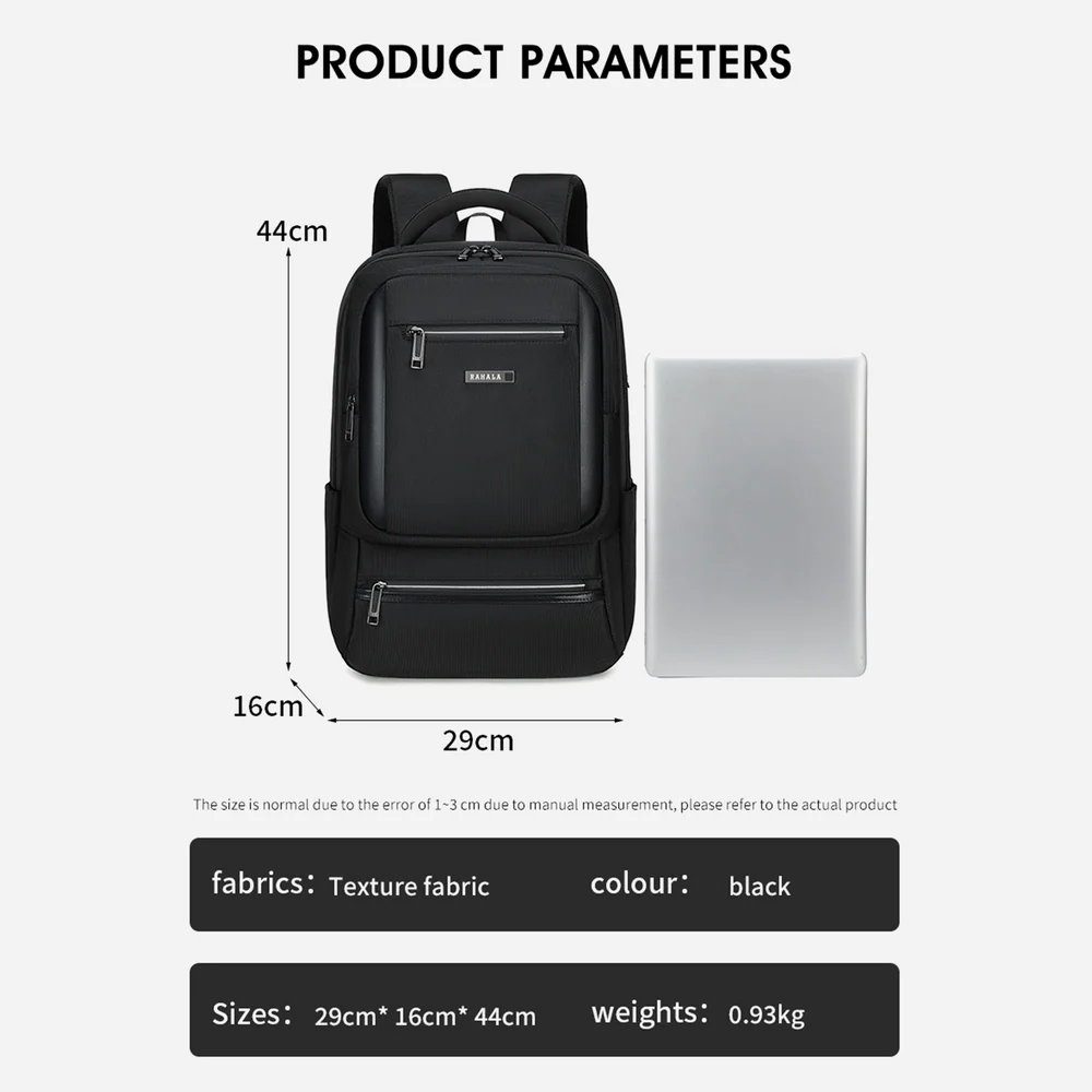 Rahala SH-53 15.6 Inch Laptop Backpack - Black