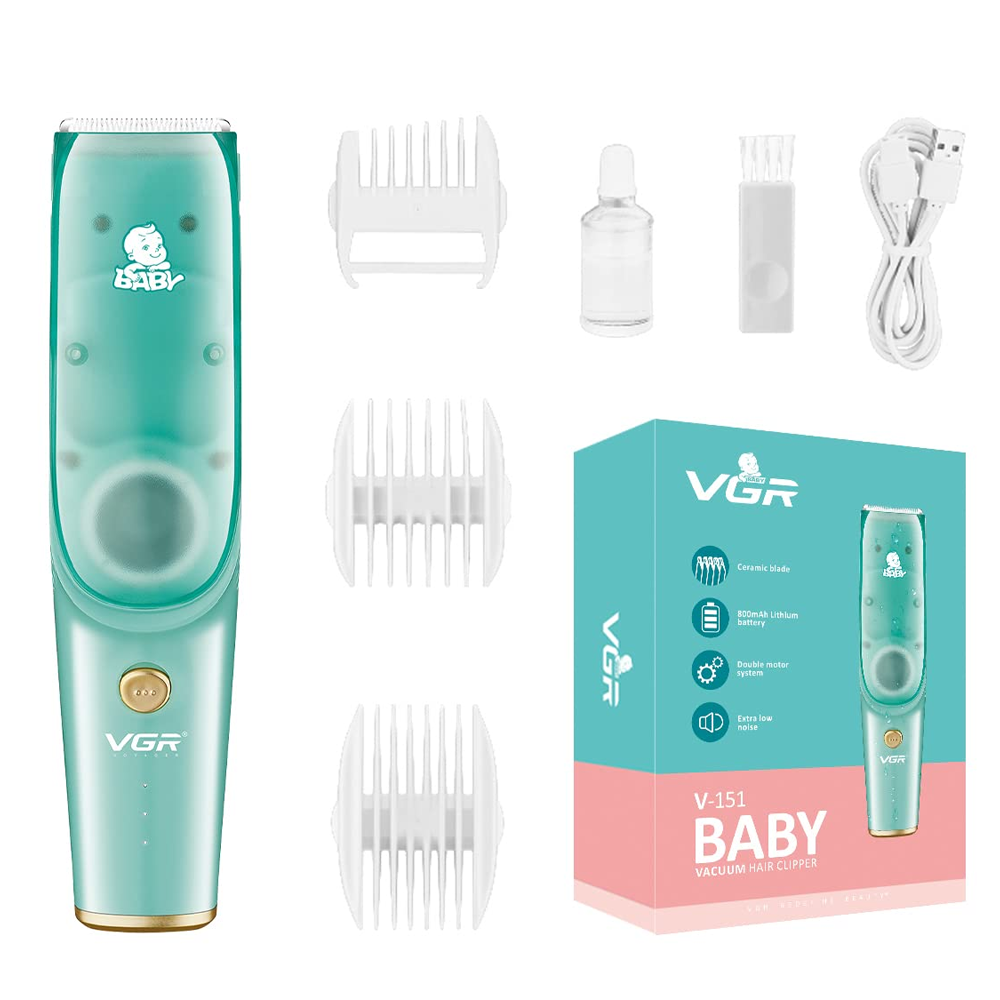 VGR V-151 Baby Vacuum Hair Clipper - Green
