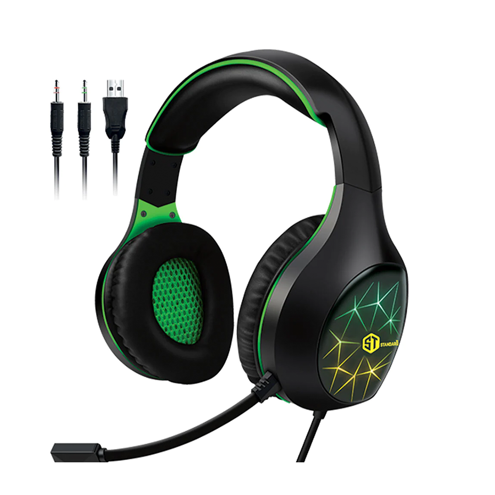 Headphone Wired Standard Gm-3502L (Two Socket With Convert + USB)
