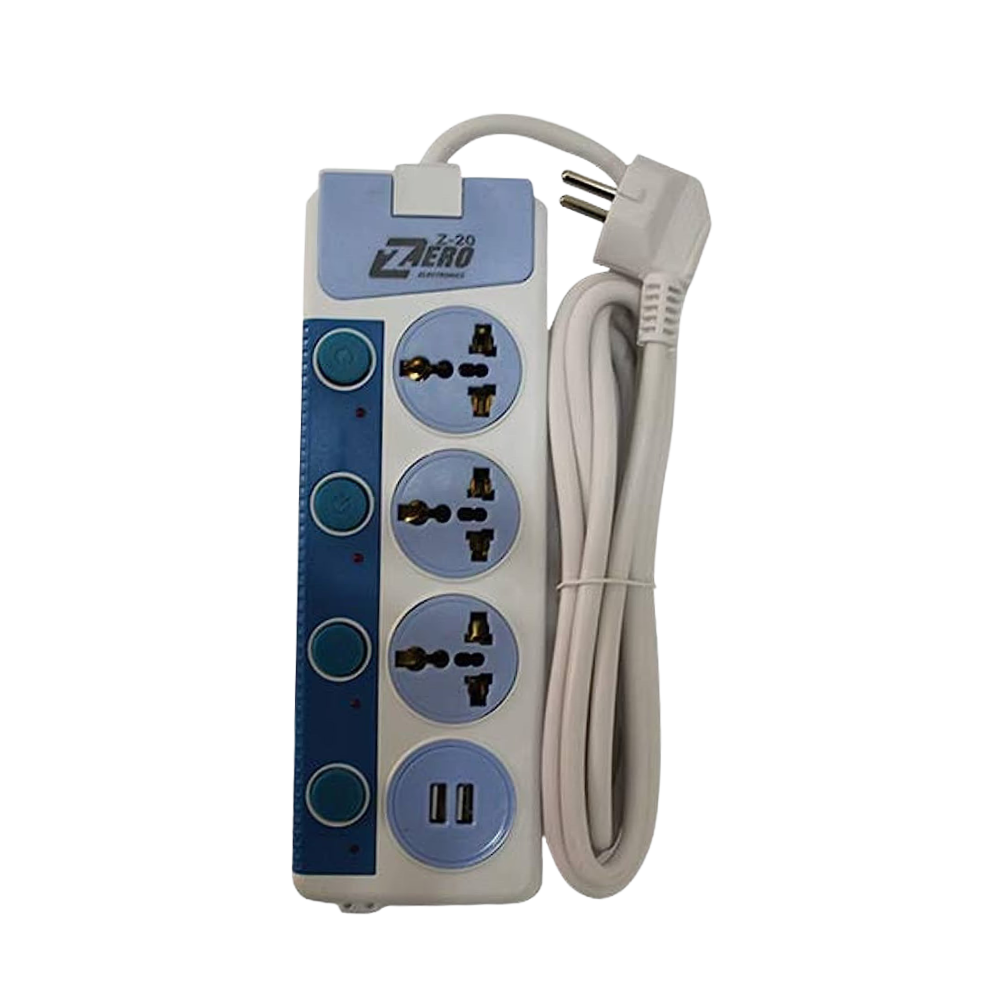 Zero Z30 3-Port + 2 USB Power Strip 1.5m