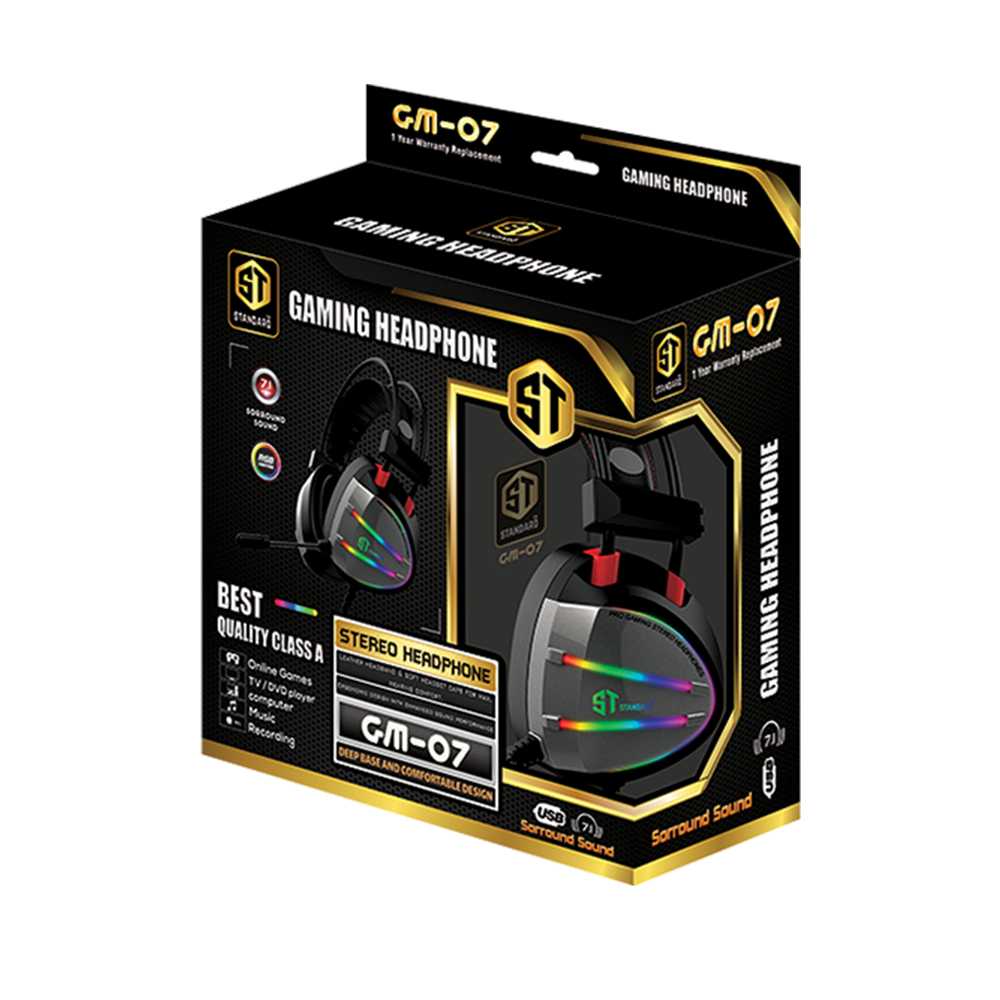 Standard GM-07 Wired RGB Gaming Headphone (USB 7.1)