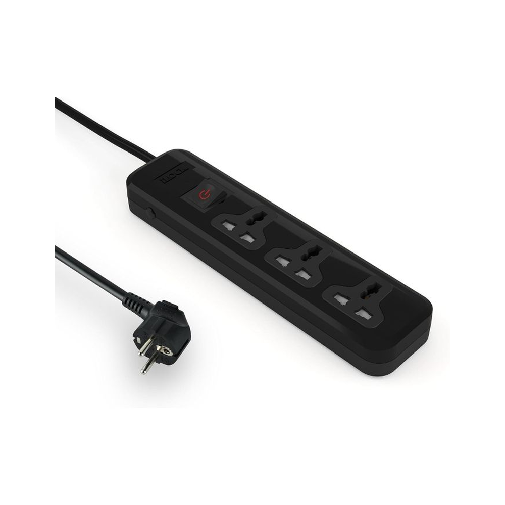iLock Basic 5065 3-Port 2860W Power Strip 2m - Black