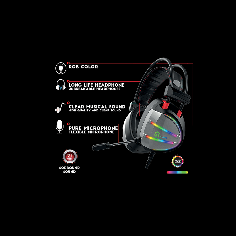 Standard GM-07 Wired RGB Gaming Headphone (USB 7.1)