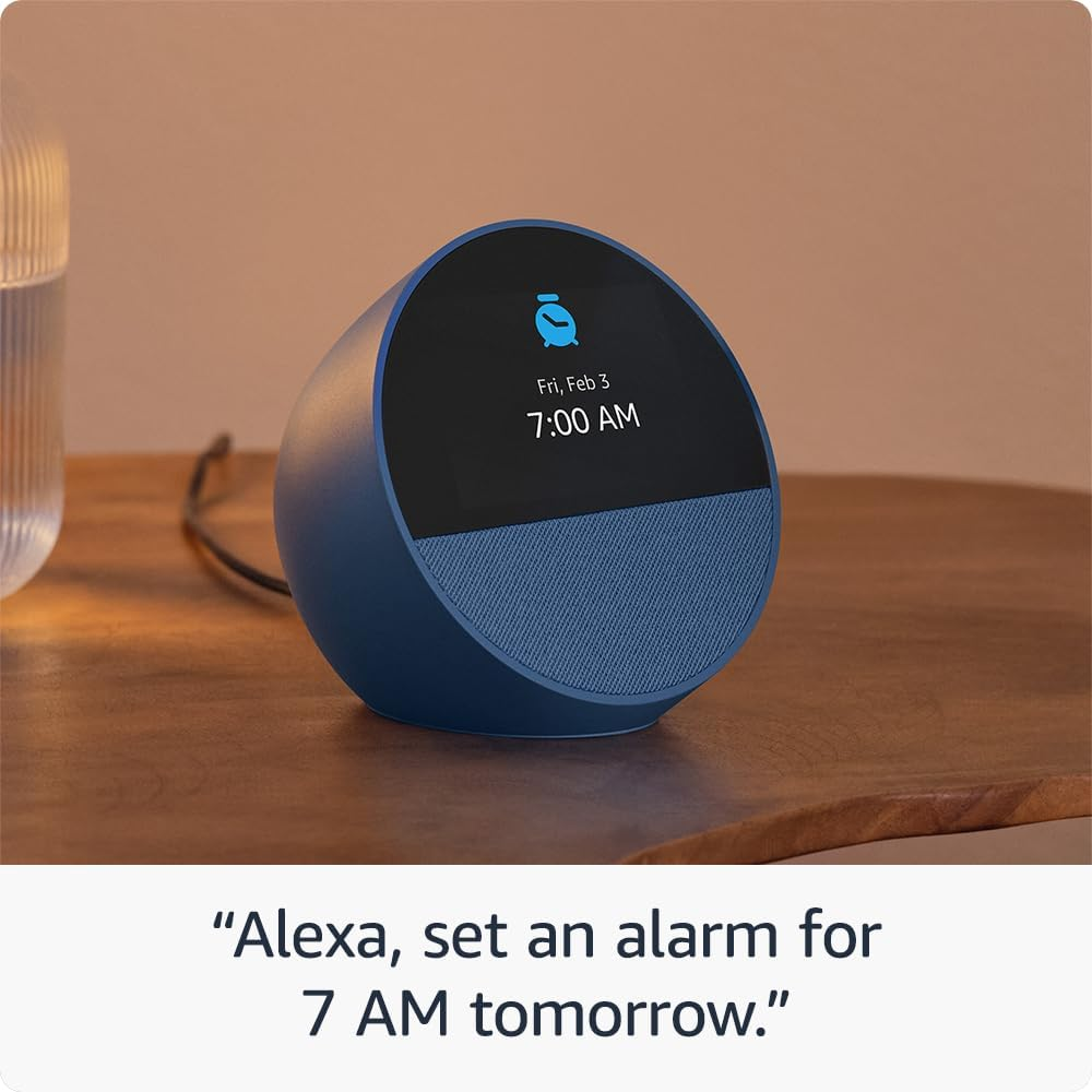 Amazon Echo Spot Smart Speaker & Alarm With Alexa - Blue