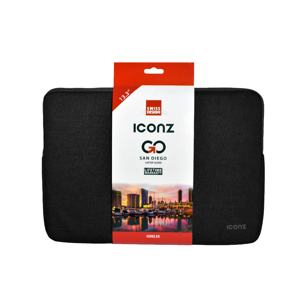 Iconz San Diego 2034 13.3 Inch Laptop Sleeve Bag - Black