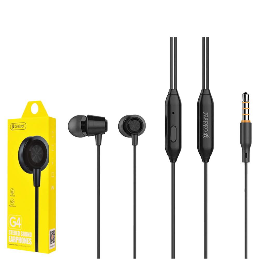 Earphone Wired Celebrat G4 Original (3.5MM) - White