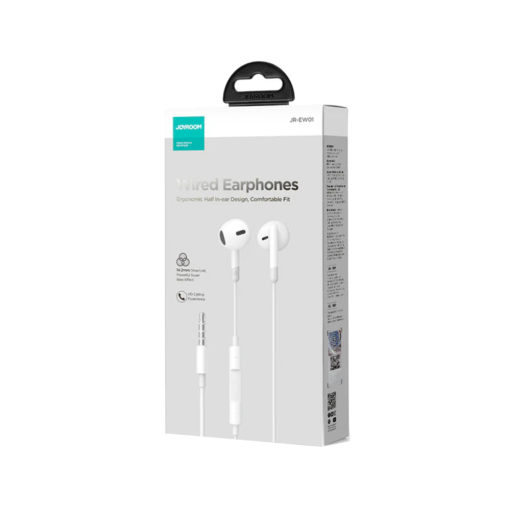 Earphone Wired Joyroom Jr-Ew01 (3.5Mm) - White