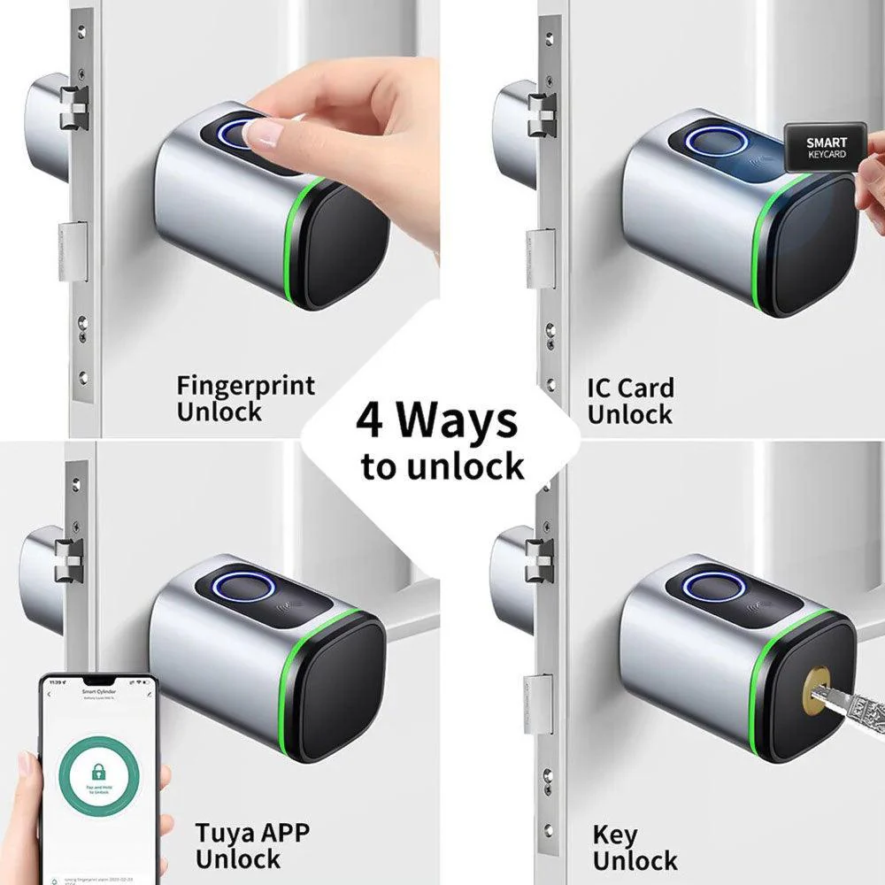 Elite Sec Source Keyless Smart Cylinder Door Lock EL200 - Pearl Chrome