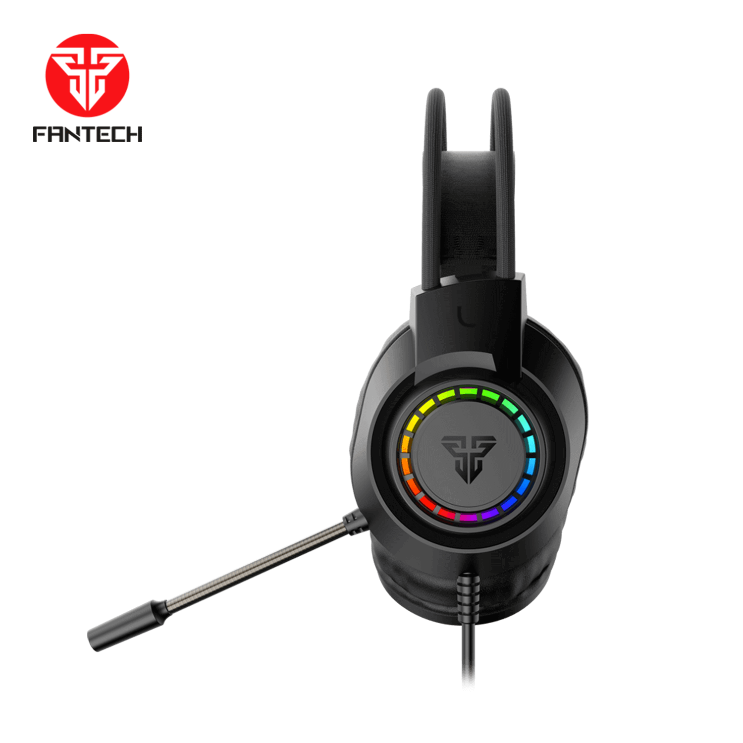 Fantech HQ55 RGB Wired Gaming Headphone (One Socket 3.5mm With Converter + USB) - Black