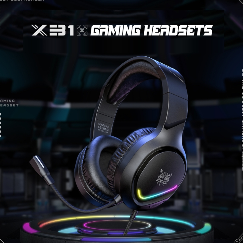 Onikuma X31 RGB Wired Gaming Headphone (One Socket 3.5mm With Converter + USB)