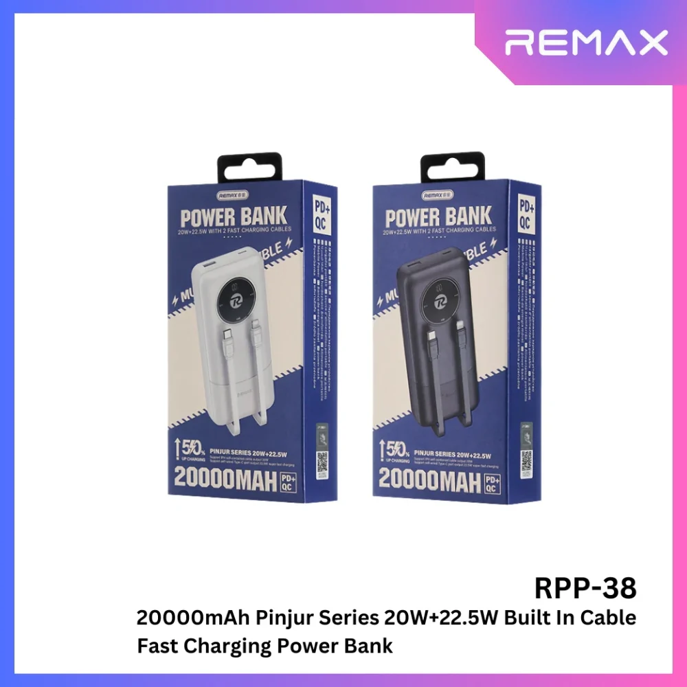 Remax RPP-38 Pinjur Series Power Bank 20000mAh 22.5W - White