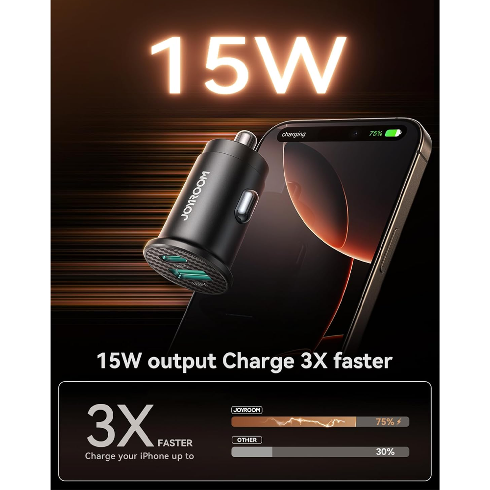 Joyroom JR-CCN16 Mini 15W USB & Type-C Car Charger