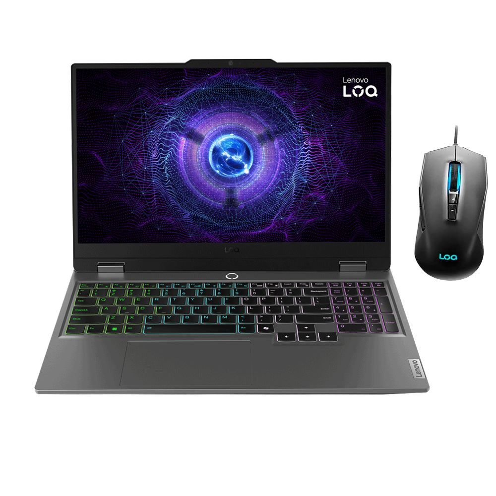 Laptop Lenovo LOQ 15IAX9 (I5/12450HX - 16G DDR5 - 512G M.2 NVMe - Nvidia RTX2050 4G DDR6 -15.6 Inch FHD IPS 144Hz - LOQ M100 RGB Mouse) - Grey