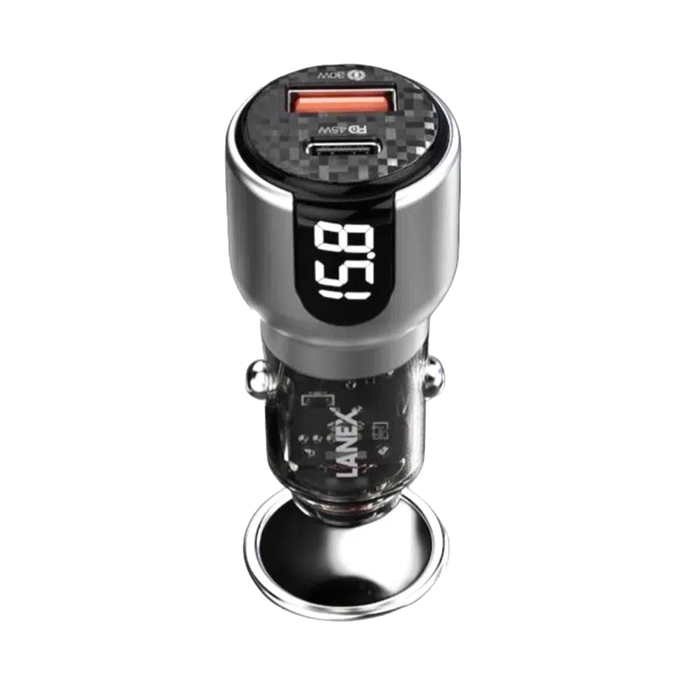 Lanex LQ18 75W USB & Type-C Car Fast Charger - Silver