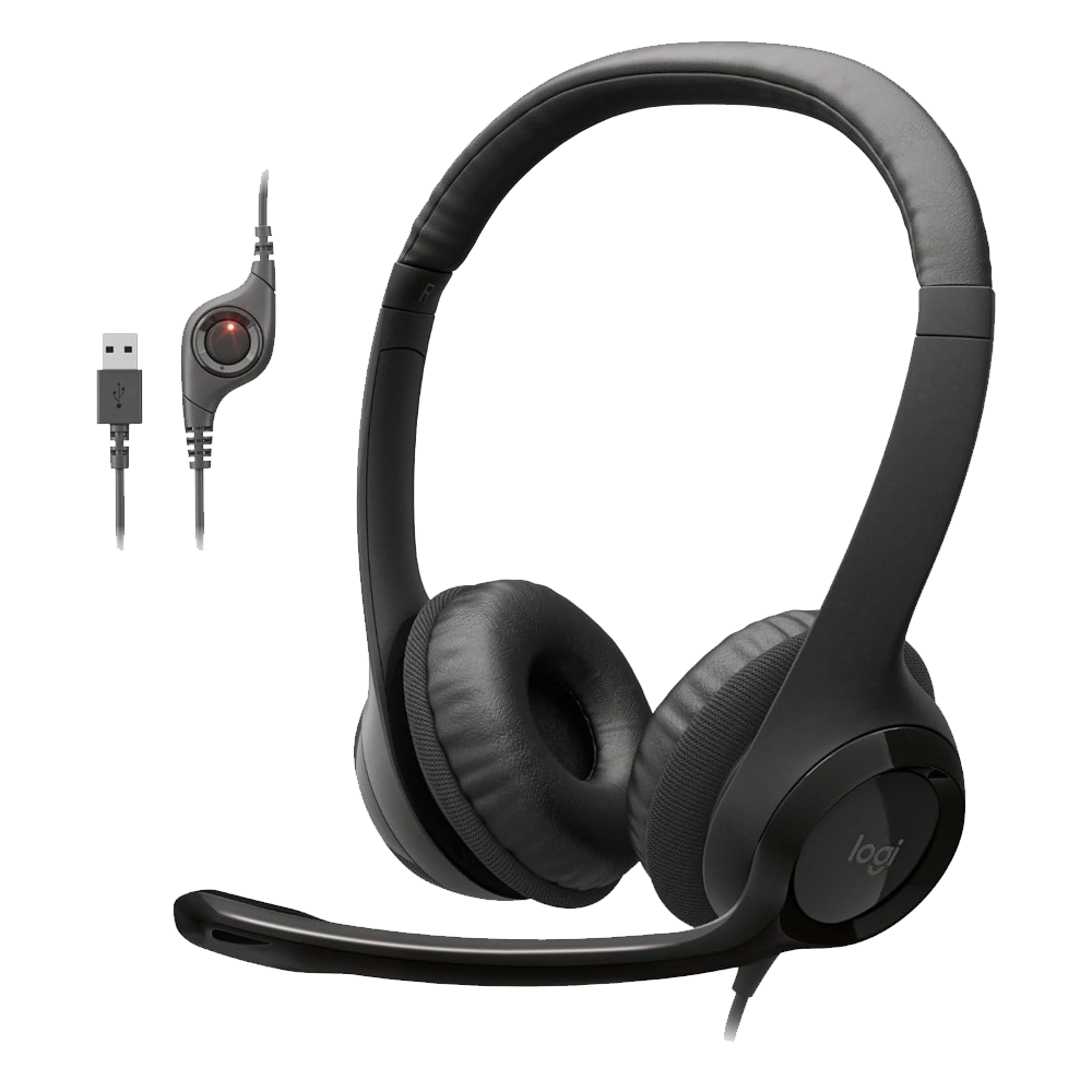 Logitech H390 Wired Headphone (USB) - Black