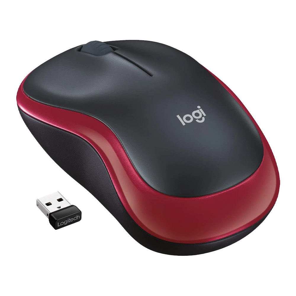 Logitech M185 Wireless Mouse 1000DPI - Red