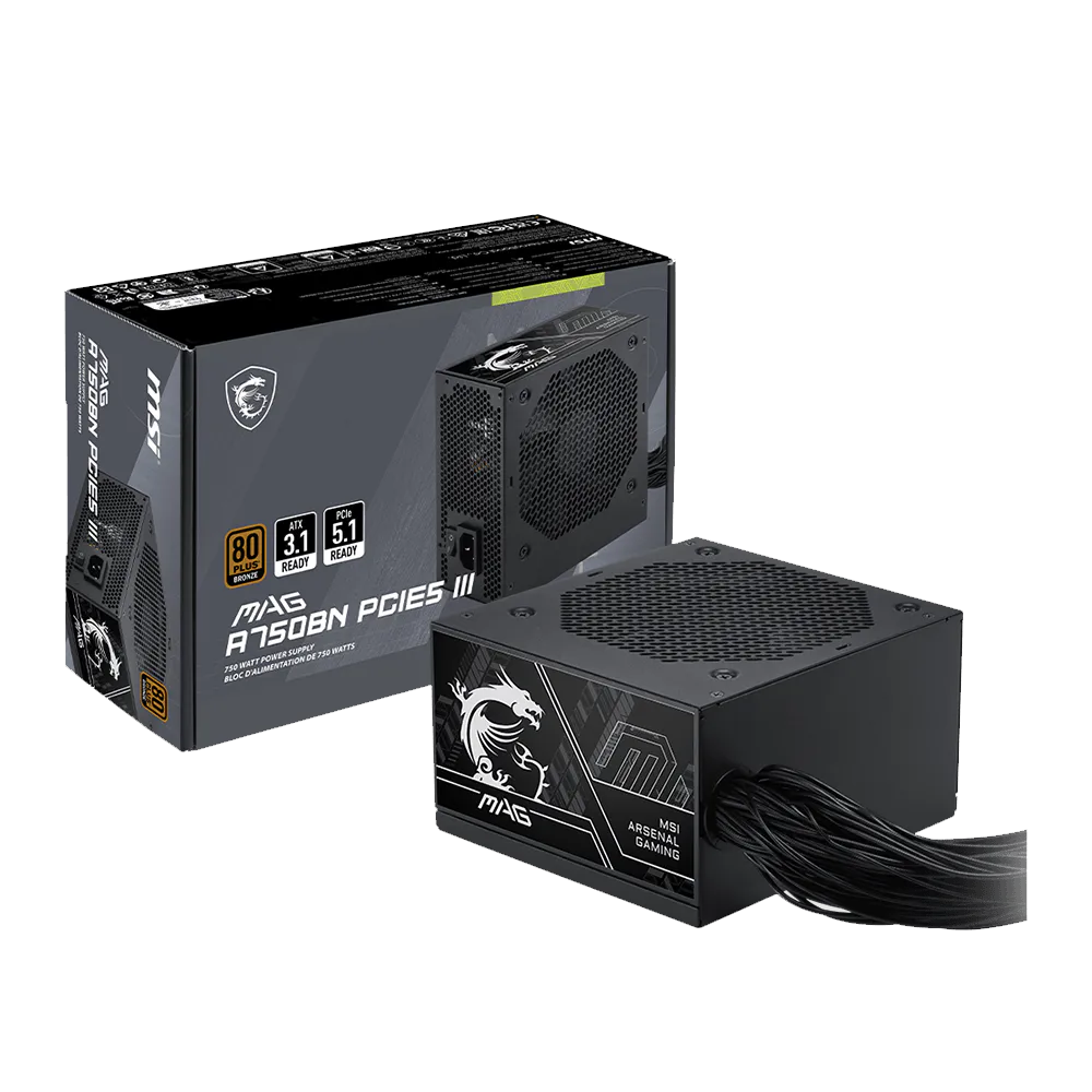 MSI MAG A750BN PCIE5 III 80 PLUS Bronze Power Supply (750W)