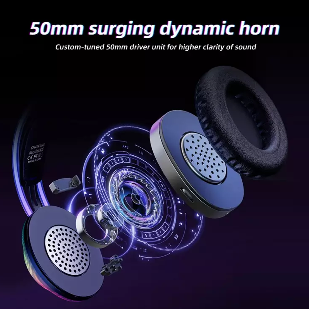 Onikuma X29 RGB Wired Gaming Headphone (USB 2.1 ) - Black