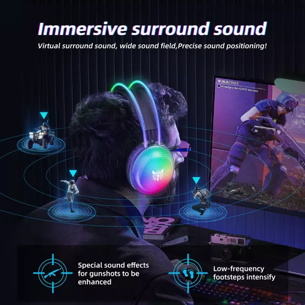 Onikuma X29 RGB Wired Gaming Headphone (USB 2.1 ) - Black
