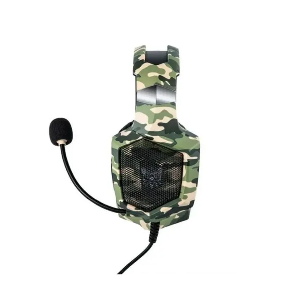 Onikuma K8 RGB Wired Gaming Headphone (One Socket 3.5mm With Converter + USB) - Camouflage Green