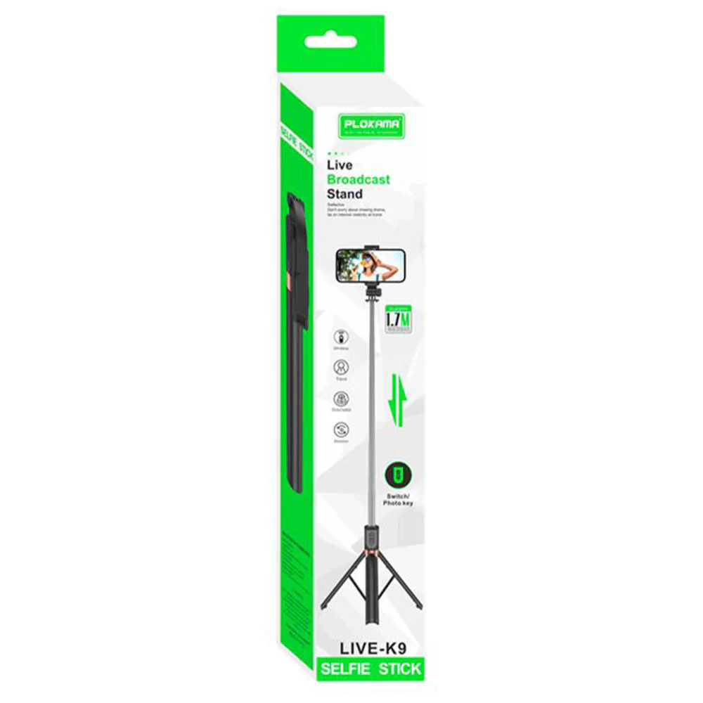 Plokama Live-K9 Selfie Stick Tripod 1.7M With Remote Control