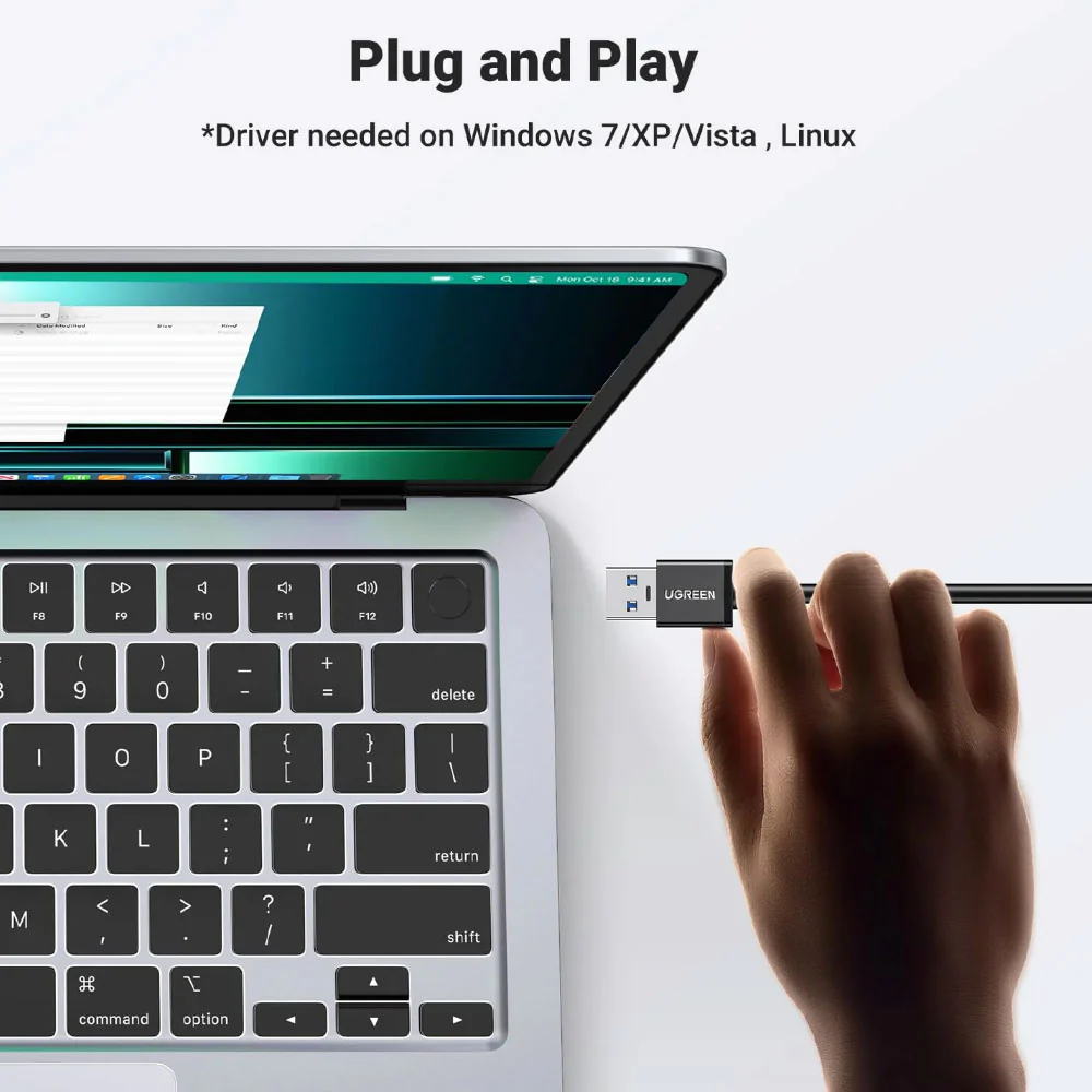 Ugreen 20265 3-Port USB 3.0 HUB With Gigabit Ethernet Adapter