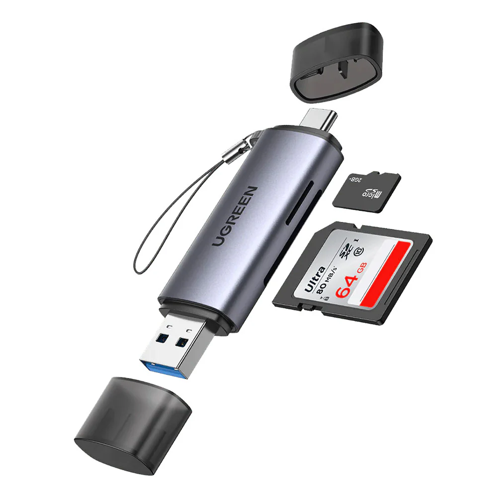 Ugreen 50706 CM185 2-in-1 Type-C + USB 3.0 SD/TF Card Reader