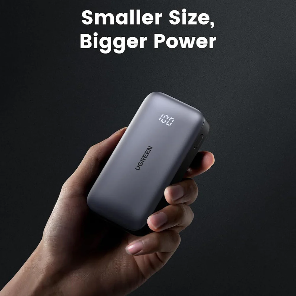 Ugreen Nexode 25185 PB502 Type-C + USB 30W Fast Charging Power Bank 10000mAh - Space Grey